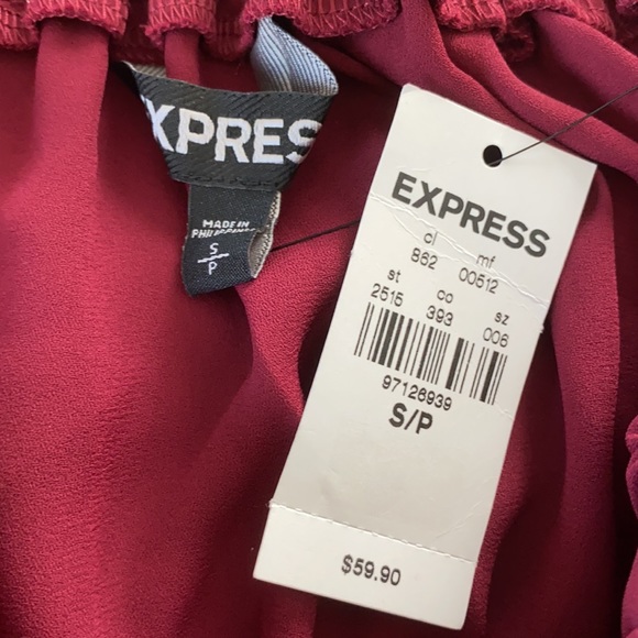 Express Off The Shoulder Burgundy Crochet Sleeve - Picture 9 of 10